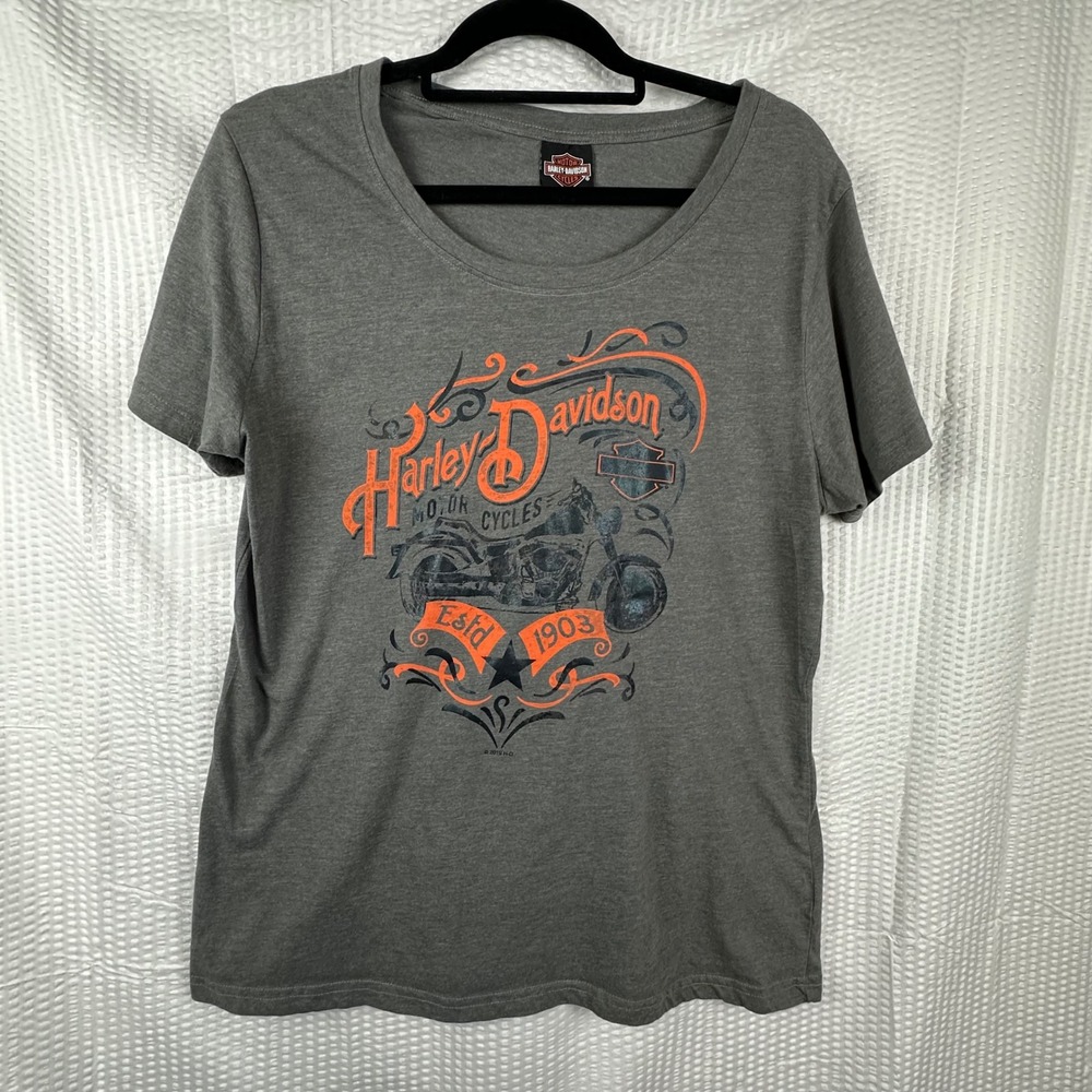 Harley Davidson Motorcycle Women's 2XL Gray T Shirt Crystal River Florida